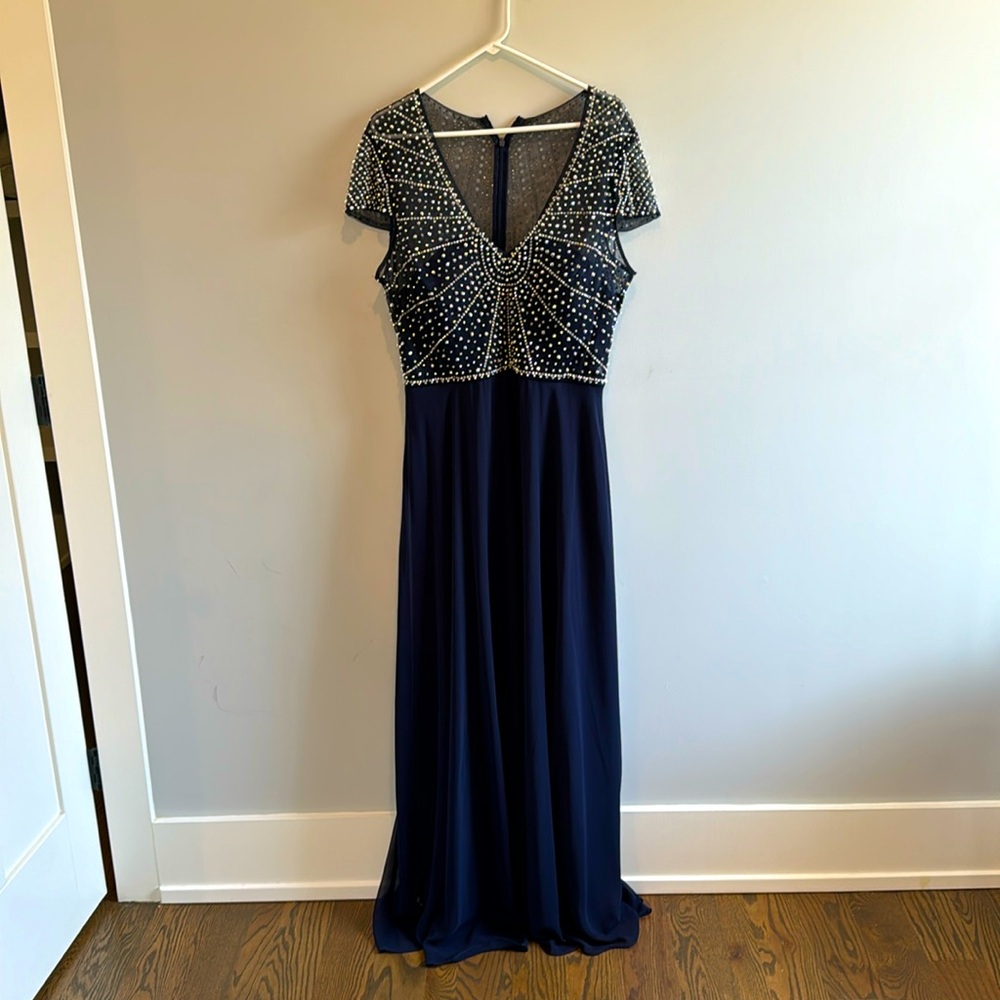 Betsy & Adam Women's Plus Size Beaded Gown, Size 18W